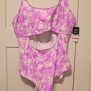 🌸Pink and White Tie-dye Swimsuit
